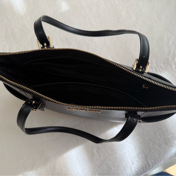 Michael Kors Black Tote with Gold Accents - Picture 2 of 3